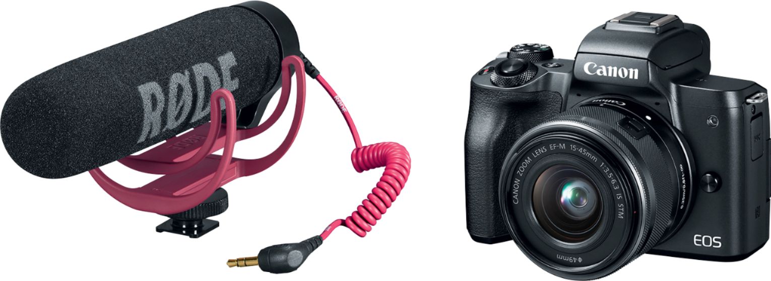 Best Buy: Canon EOS M50 Mirrorless Camera Two Lens Kit with EF-M 15-45mm  f/3.5-6.3 IS STM and EF-M 55-200mm 1:4.5-6.3 IS STM Zoom Lenses Black  2680C021