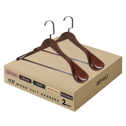 CEDAR WOOD
17.5" WOOD SUIT HANGERS
WALNUT
BLACK
NATURAL WOOD
DARK CHERRY
2 PACK
BP4U