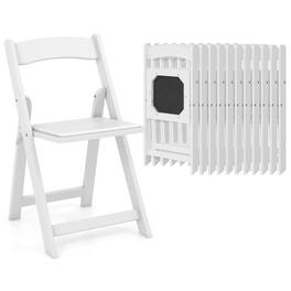 Gymax - Set of 12 Dining Chairs w/ Rubber Wood Legs & Padded Seat for Home Office Events - White