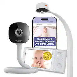 Hubble Connected - GoBaby AI Baby Monitor Camera w/Covered Face & Rollover Alert, True Cry Detection, Sleep Trainer & More - 1 Camera, 1 Parent Unit