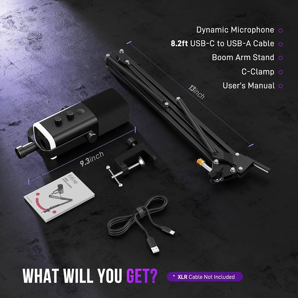 Alt View 2. MOSZAR LLC - USB Gaming Microphone – RGB Dynamic Mic with Mute & Boom Arm for PC/Streaming.