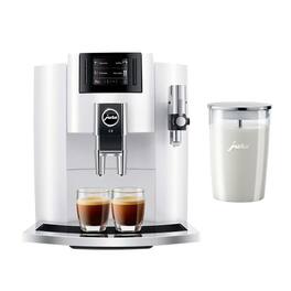 JURA - E8 Automatic Espresso Machine (Piano with Glass Milk Container - White