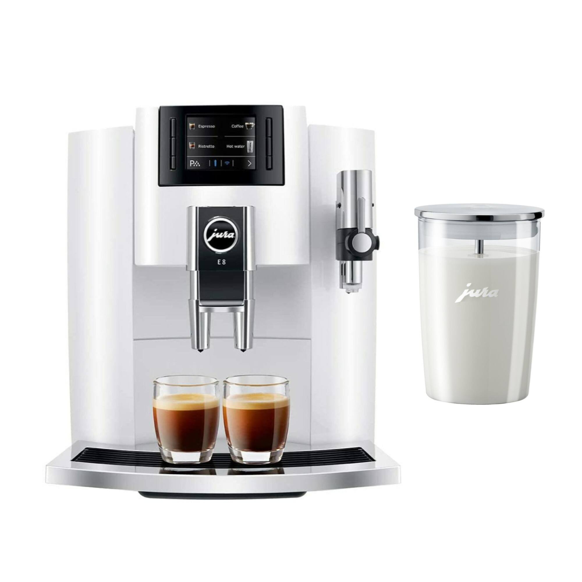 Espresso  
Coffee  
Ristretto  
Not water  
PA  
Jura  
E8  
Jura