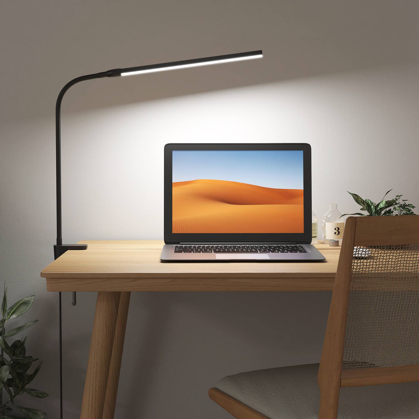 Alt View 7. Lepro - Clip-on LED Desk Lamp, USB-Powered with 3 Color Modes 10 Brightness, 360°Adjustable - Black - Black.