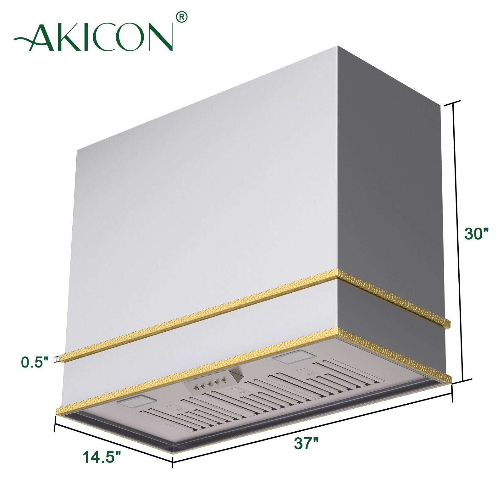 AKICON  
30" x 14.5" x 37"  
0.5"