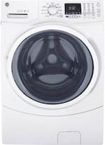 GE - 4.5 Cu. Ft. 10-Cycle Front-Loading Washer with Steam - White - Front_Standard