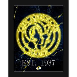Fan Creations - Los Angeles Rams 12'' x 16'' Framed Circle Logo Print - Black
