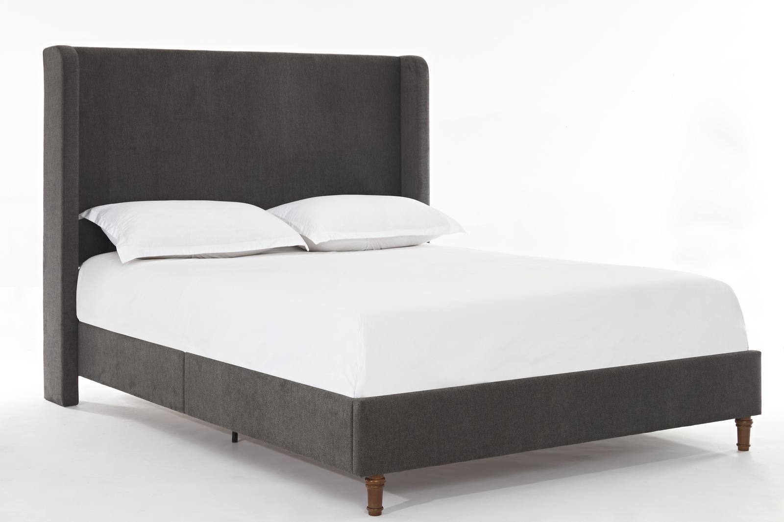 Front. Spaco - Spaco Queen Velvet Upholstered Bed with Tall Headboard, No Box Spring Needed, Easy Assembly  for Bedroom - Dark Gray.