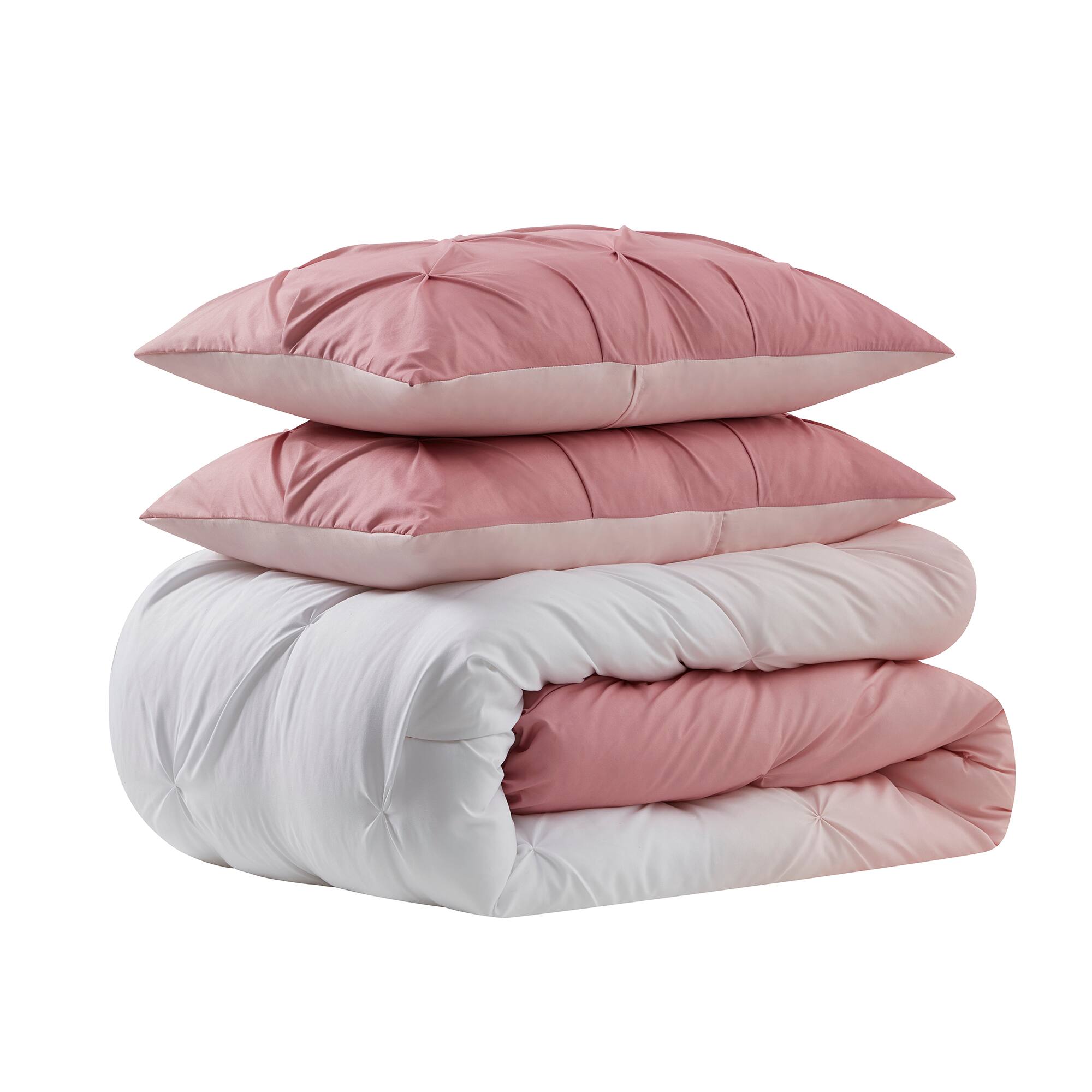 Left. Sweet Home Collection - 7 Piece Loralie Bed in a Bag Comforter & Sheet Set - Queen - Blush.
