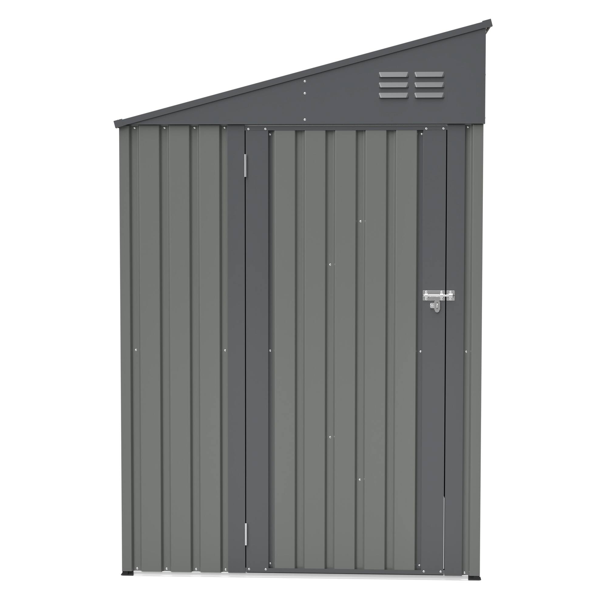 Alt View 5. Loheer - Loheer 4x7 Metal Lean To Shed Heavy Duty Steel Outdoor Storage Shed for Bikes and Garden Tools Olive Grey.