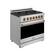 Left. Thor Kitchen - Gordon Ramsay Series by Thor Kitchen 6.0 Cu. Ft Freestanding Gas Range with Bronze Hardware - Stainless Steel.