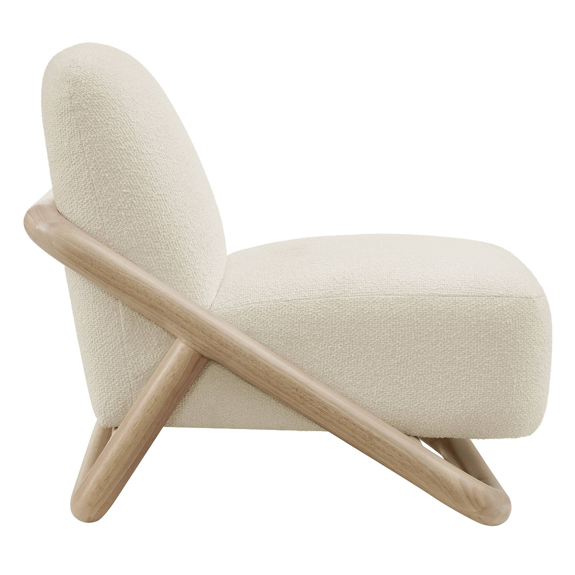 Alt View 2. Modway - Vander Textured Fabric Accent Chair by Modway - Oak Cream.