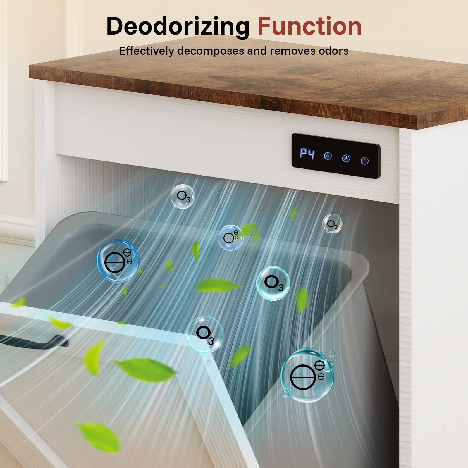 Deodorizing Function Effectively decomposes and removes odors 4 e  O3 e e D O3 3 O3 O. 3 6