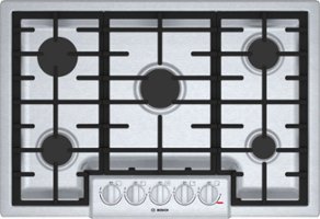 Bosch - 800 Series 30" Built-In Gas Cooktop with 5 burners - Stainless steel - Front_Zoom