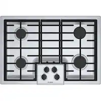 Bosch - 500 Series 30" Built-In Gas Cooktop with 4 burners - Stainless Steel - Front_Zoom