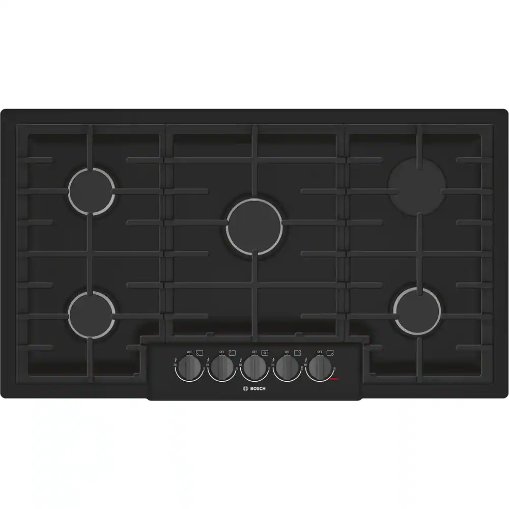 Bosch - 800 Series 36" Built-In Gas Cooktop with 5 burners and OptiSim - Black