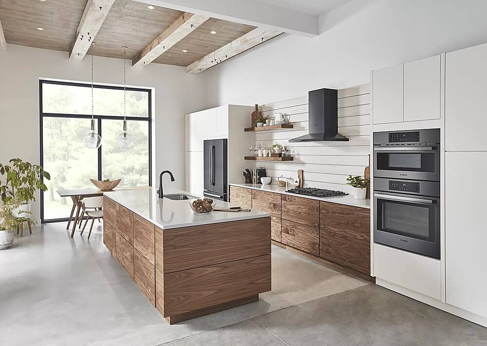 Alt View 14. Bosch - 800 Series 36" Built-In Gas Cooktop with 5 burners and OptiSim - Black.