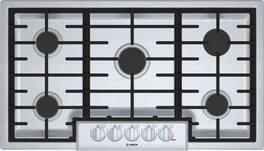 Bosch - 800 Series 36" Built-In Gas Cooktop with 5 burners and OptiSim - Stainless Steel