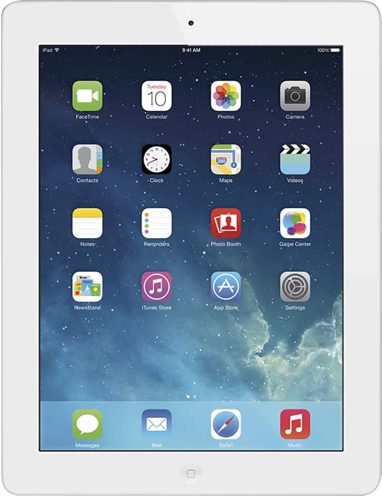 Front. Apple - iPad® with Retina display with Wi-Fi - 16GB - White.