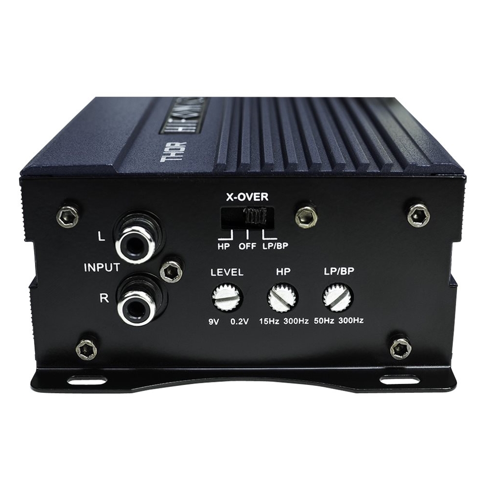 Left View: Hifonics - Thor 500W Class D Digital 2-Channel MOSFET Amplifier with Variable Crossovers - Black