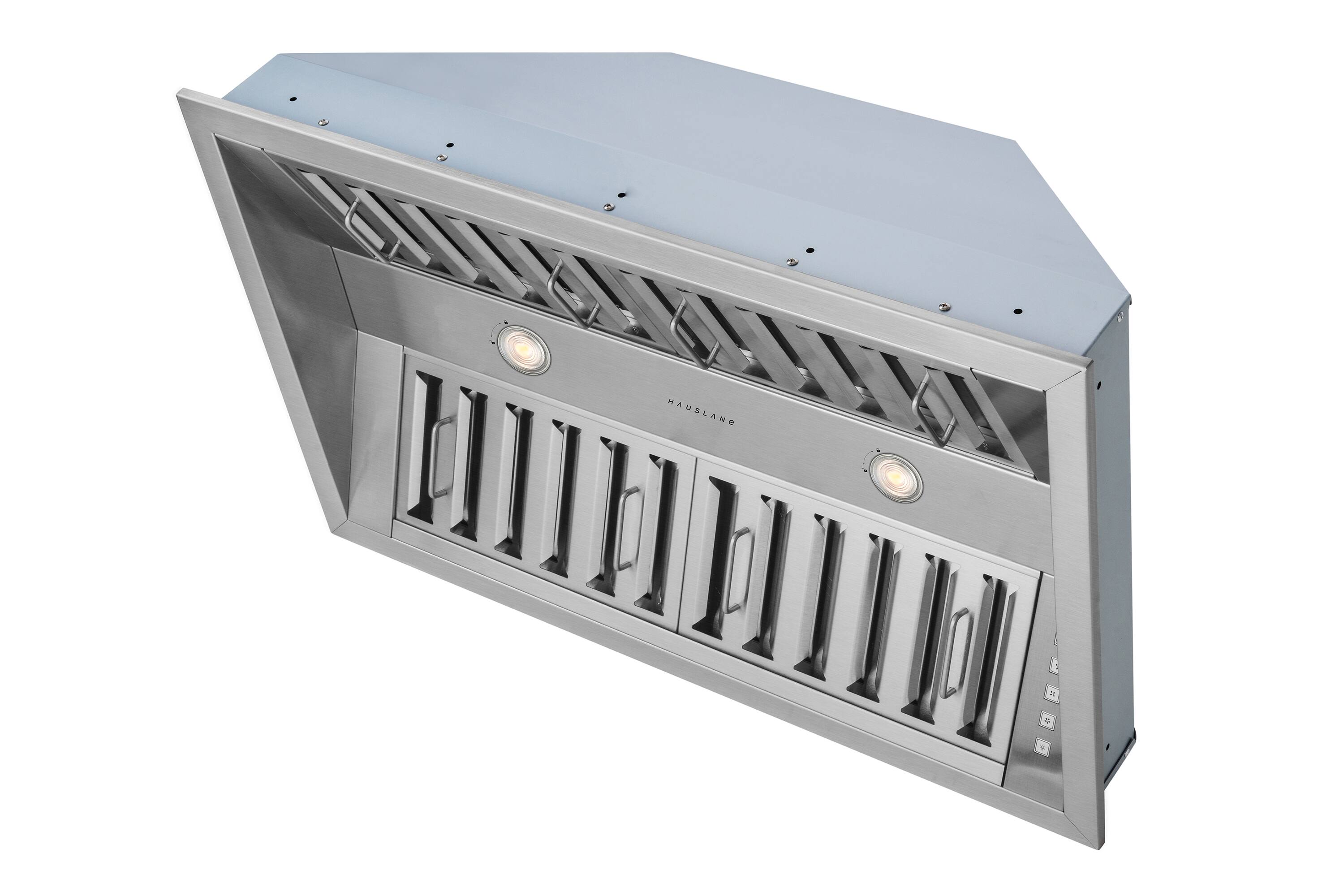 Alt View 4. Hauslane - Hauslane Pro-Style 34” IN-R300 Built-In Range Hood, 21” Deep - Silver.