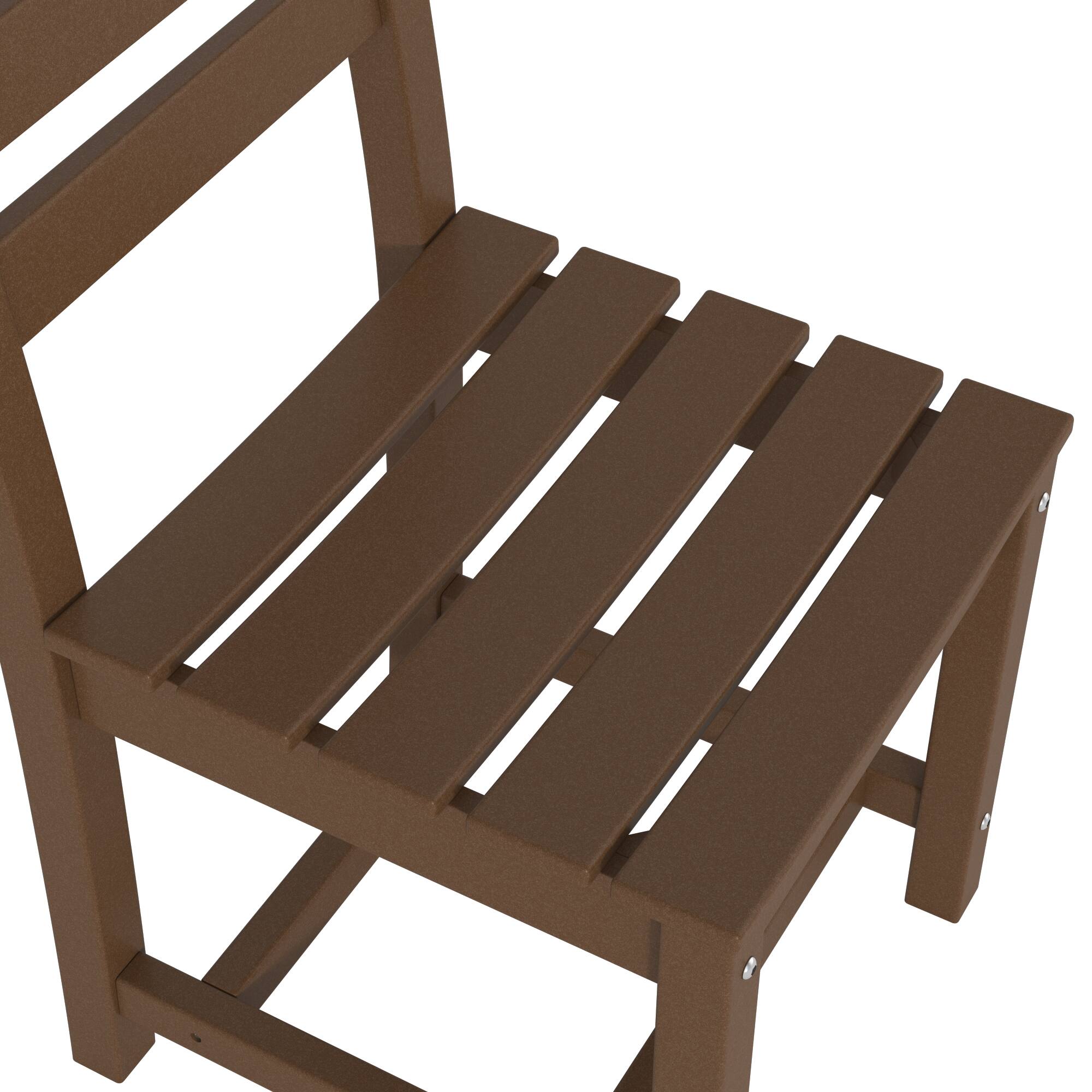 Alt View 10. Famapy - Pairs of HDPE Outdoor Armless Dining Chair - 4 Colors Weatherproof Patio Chair for Garden, Poolside 330LBS Capacity - Dark Brown.