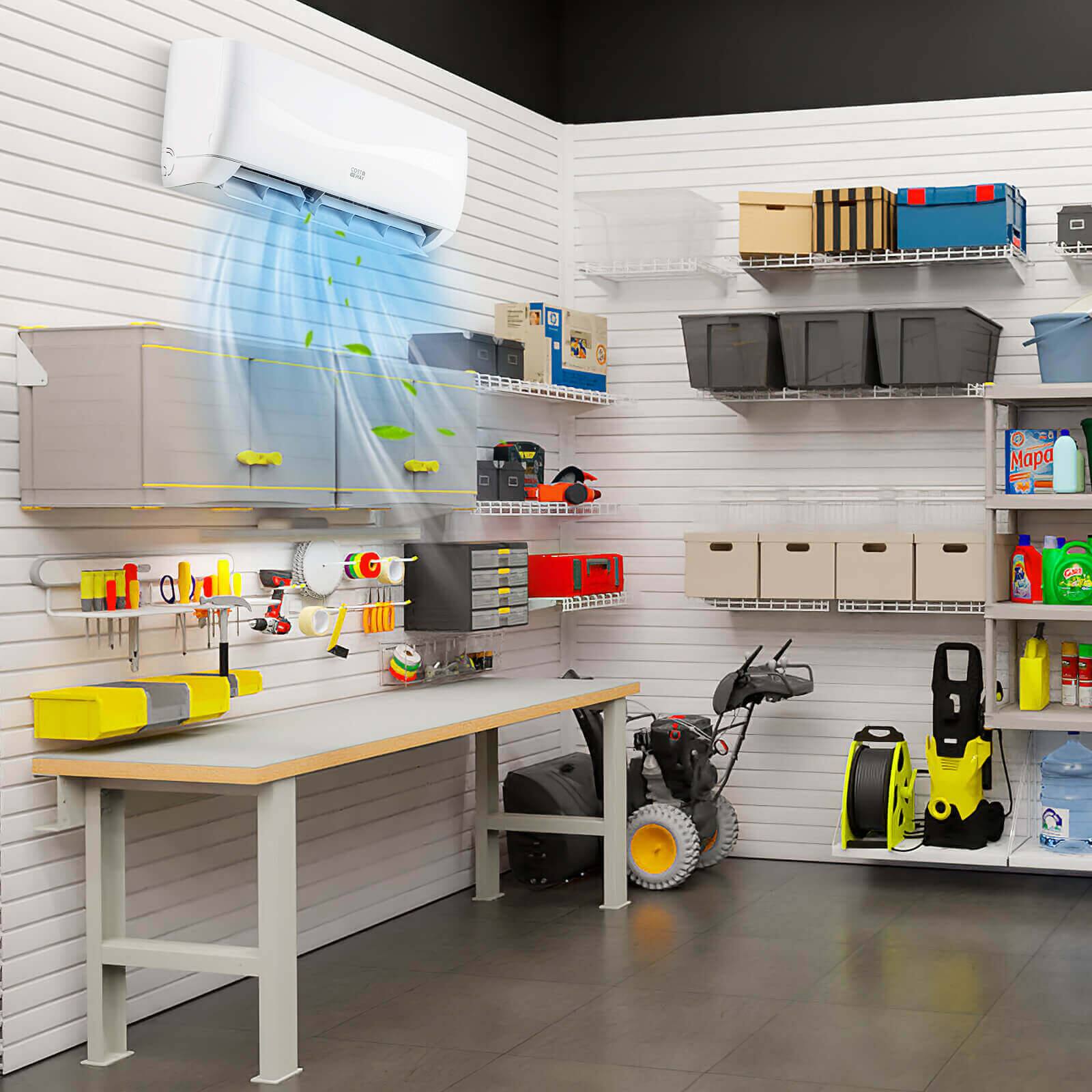 Alt View 3. Costway - Costway 9000 BTU Mini Split Air Conditioner & Heater with 0.75 Ton Pre-Charged Heat Pump - White.