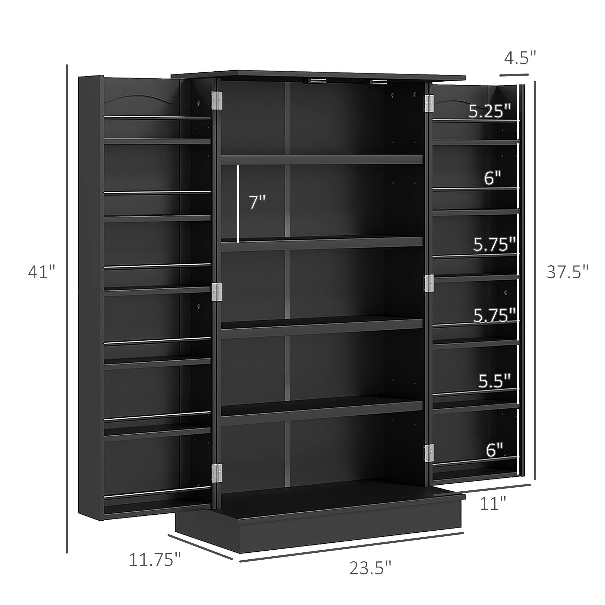 4.5", 5.25", 7", 6", 37.5", 5.75", 5.75", 5.5", 6", 11", 11.75", 23.5", 41"
