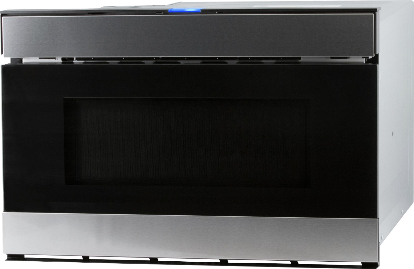 Left View: Sharp - 24" 1.2 Cu. Ft. Built-In Microwave Drawer - Stainless Steel And Black Glass