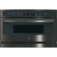 GE Profile - Advantium 27" Built-In Single Electric Convection Wall Oven - Black Stainless Steel - Front_Zoom
