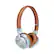 Left. Master & Dynamic - MH30 On-Ear Headphones - Silver Metal/Brown Leather.