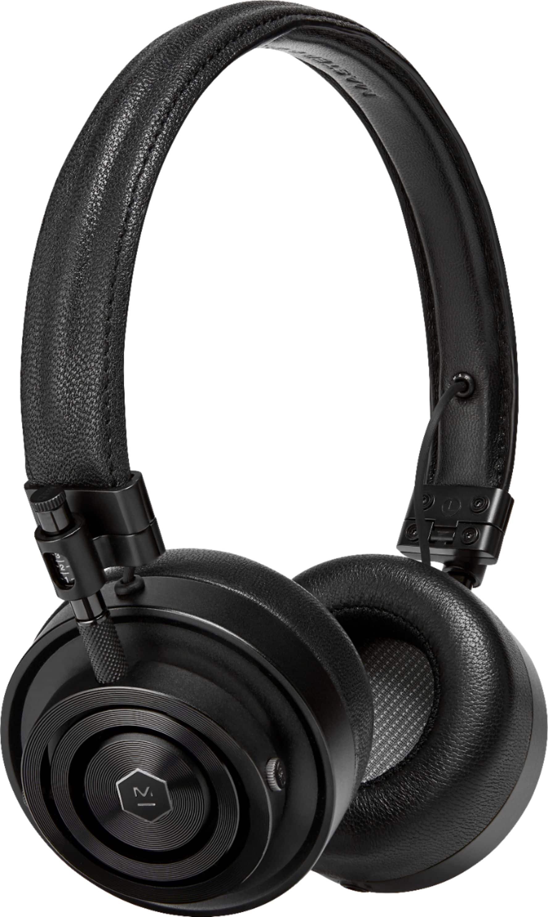 Front. Master & Dynamic - MH30 Wired On-Ear Headphones - Black Leather/Black Metal.