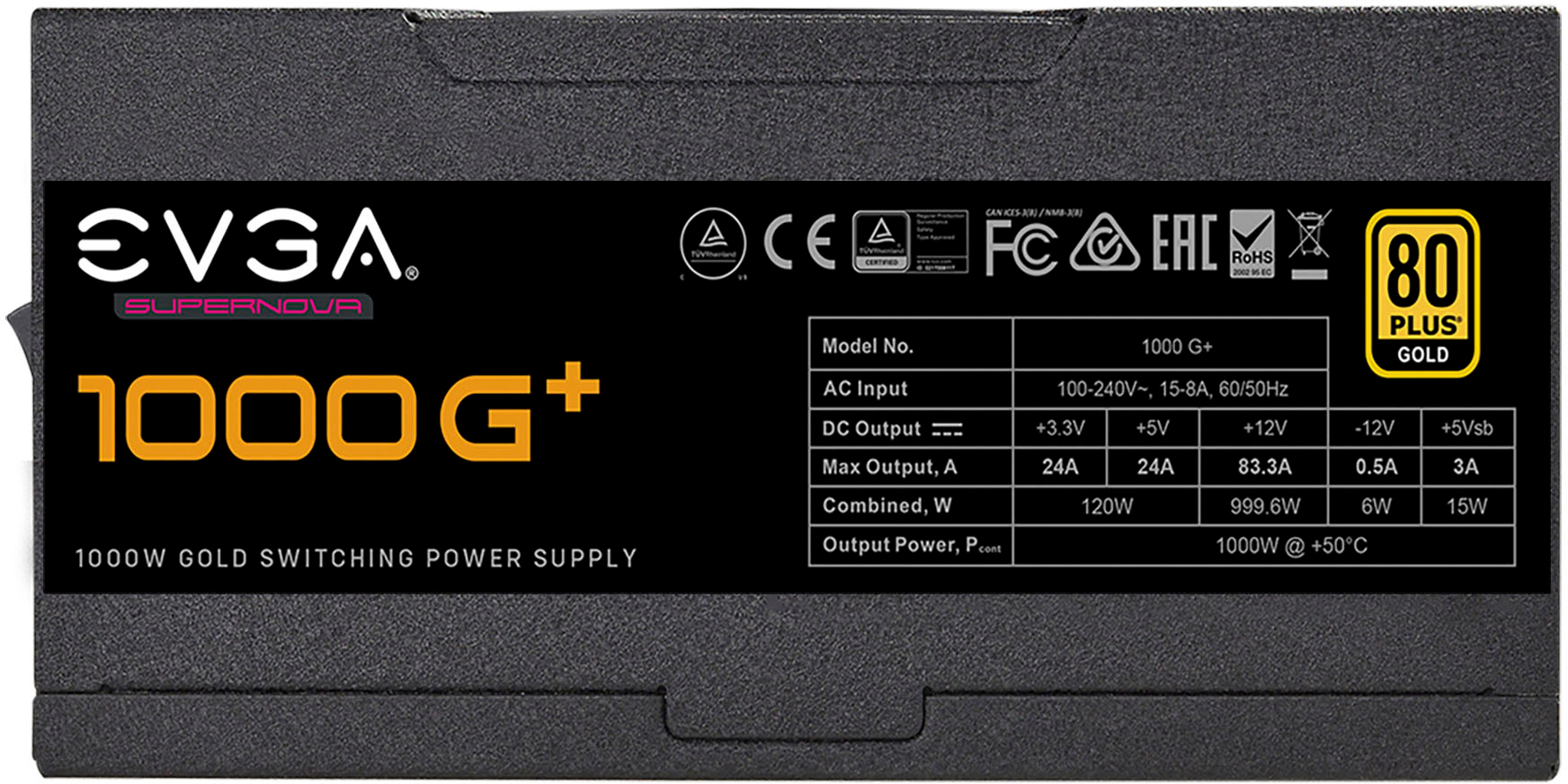 EVGA GP Series SuperNOVA 1000W ATX 80 Plus Gold Fully Modular Power Supply Black 120-GP-1000-X1