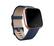 Left. Fitbit - Leather Small Band for Fitbit Versa - Midnight Blue.