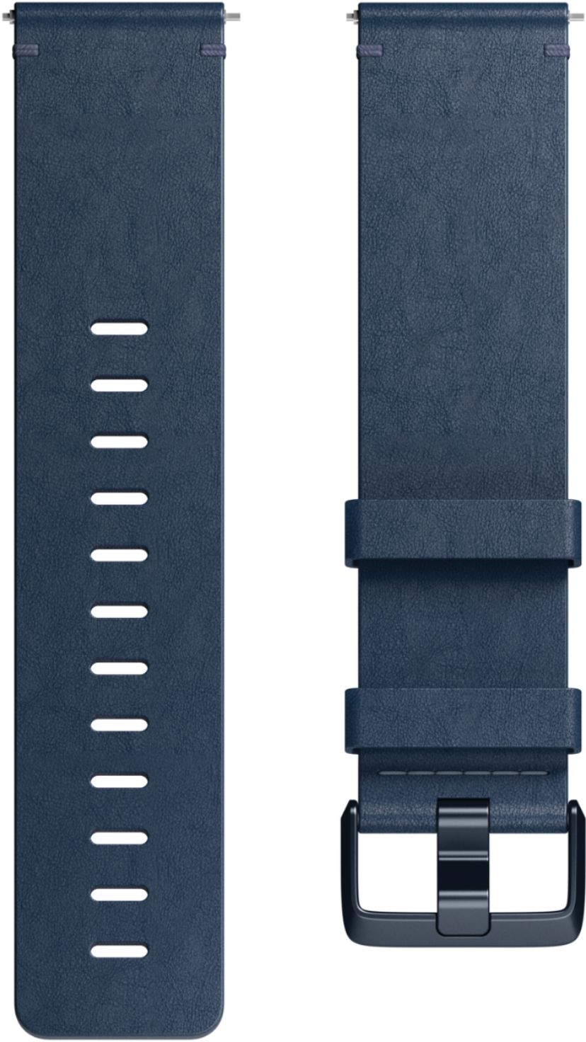 Best Buy: Leather Large Band for Fitbit Versa Midnight Blue FB166LBNVL