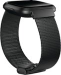 Angle Zoom. Metal Mesh Stainless Steel Band for Fitbit Versa - Black.