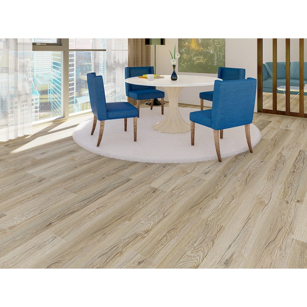 "East West Furniture - EVA Backing SPC Wood Flooring Planks, 4mm x 7"" x 48"" with 20mil Wear Layer and I4F Click Locking - Argent Ash" price history on PriceWatchPro
