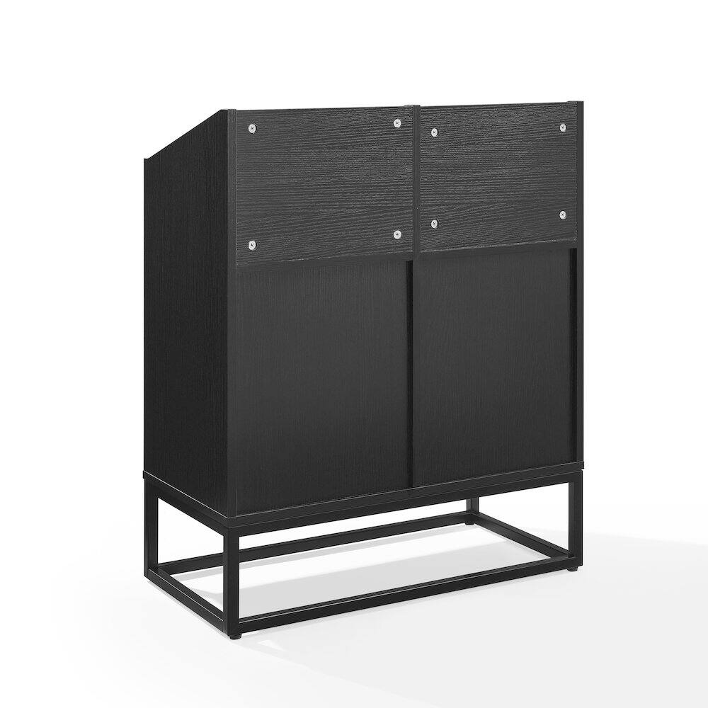 Alt View 3. Crosley Furniture - Enzo Medium Vinyl Record Storage Stand - Black.