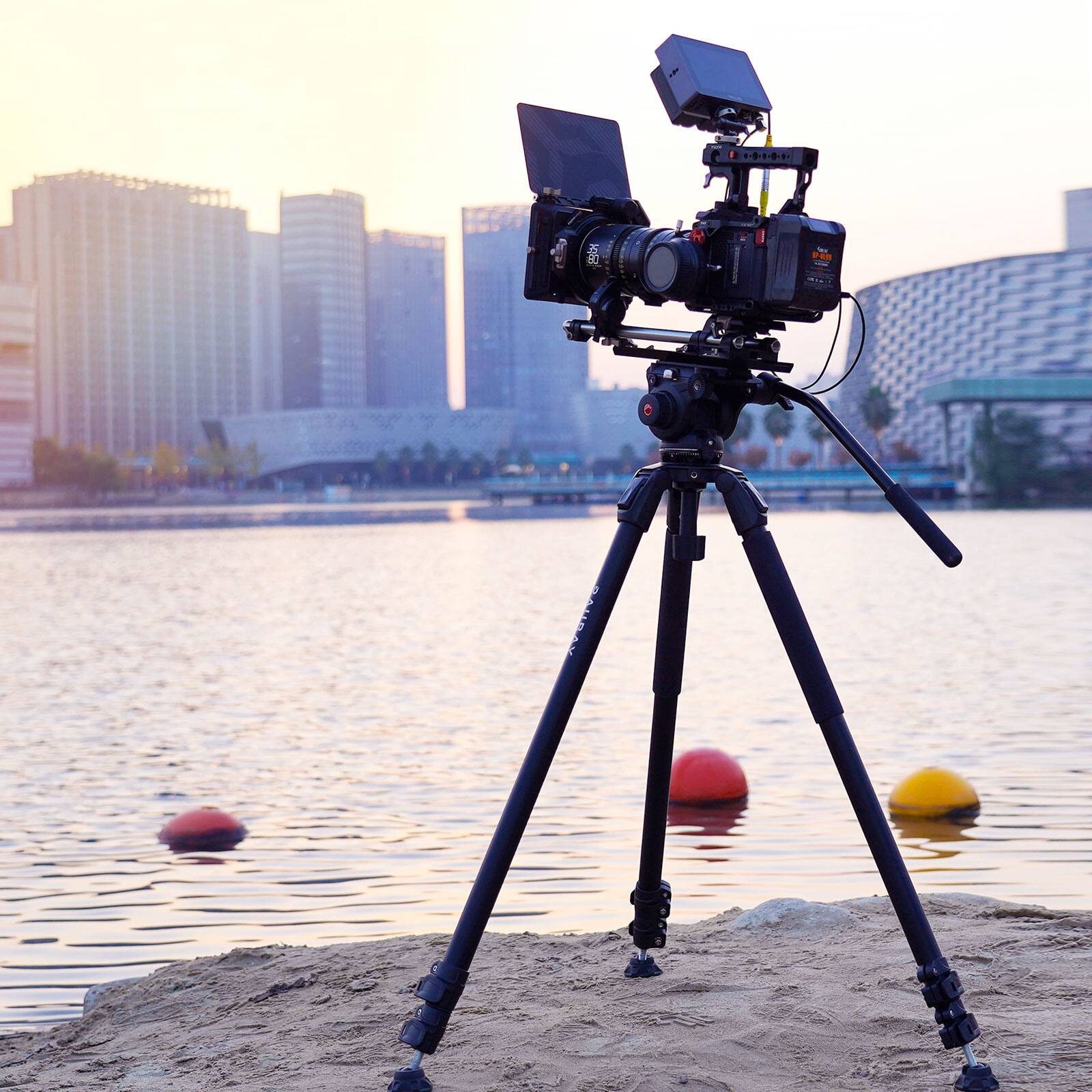 Alt View 4. RAUBAY - 70.8″ Fluid Head Video Tripod DV-3 Heavy Duty Tripod Stand DSLR Camera, Camcorder - Black.