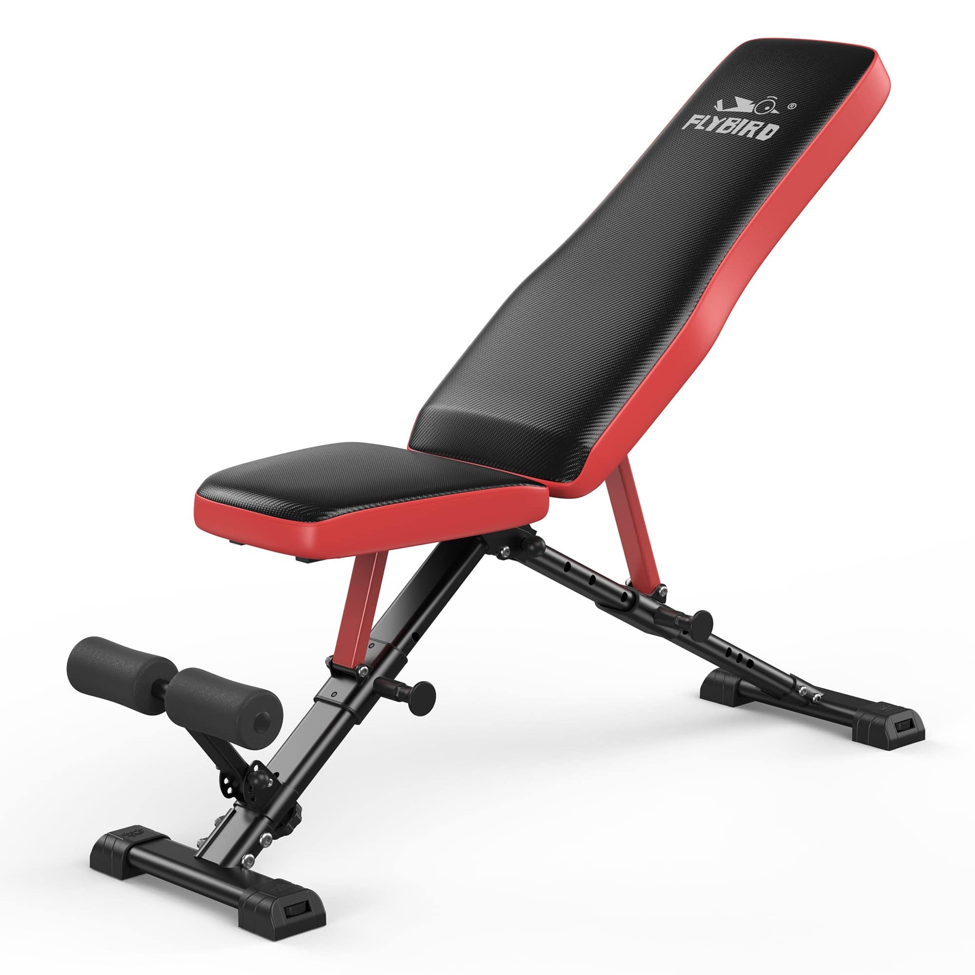 Front. FLYBIRD - Strength Training Bench for Home Gym, Adjustable Weight Bench can be Folded for Vertical Storage - black.