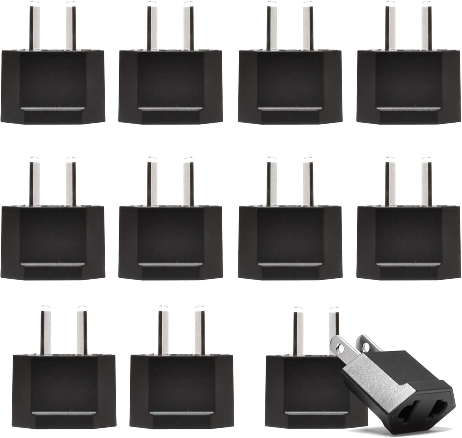 Ceptics - Australia, China Plug Adapter Socket, USA to Chinese, New Zealand 2 Pin Type I Adaptor Power Wall Adapter - Black
