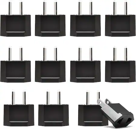 Front. Ceptics - Ceptics Australia, China Plug Adapter Socket, USA to Chinese, New Zealand 2 Pin Type I Adaptor Power Wall Adapter - Black.