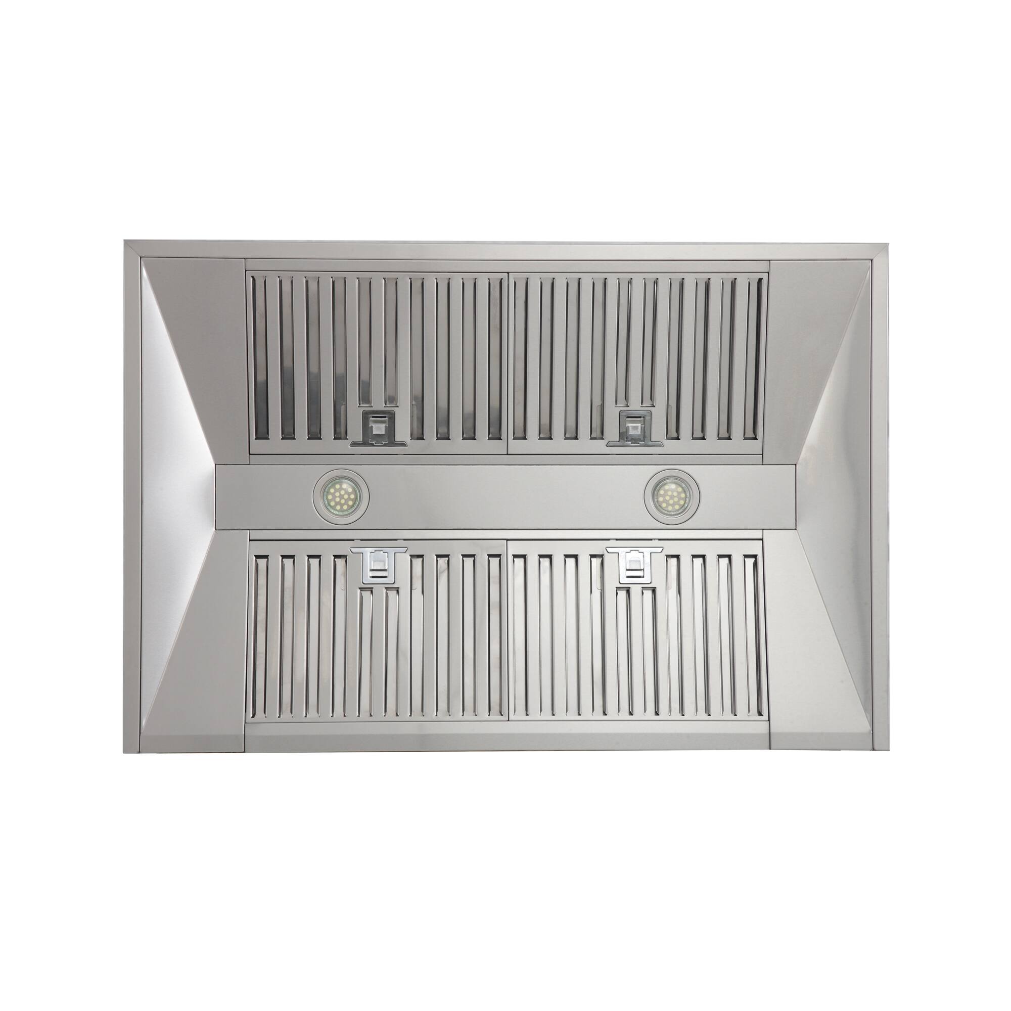 Left. Kucht - 36" Wall Mount Range Hood 900 CFM – Stainless Steel - Stainless Steel.