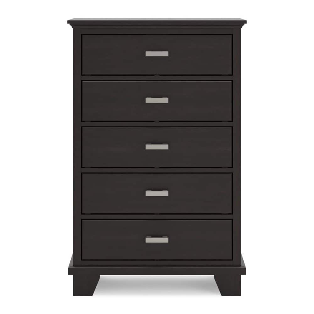 Ashly - Covetown 5-Drawer Chest of Drawers - Dark Brown