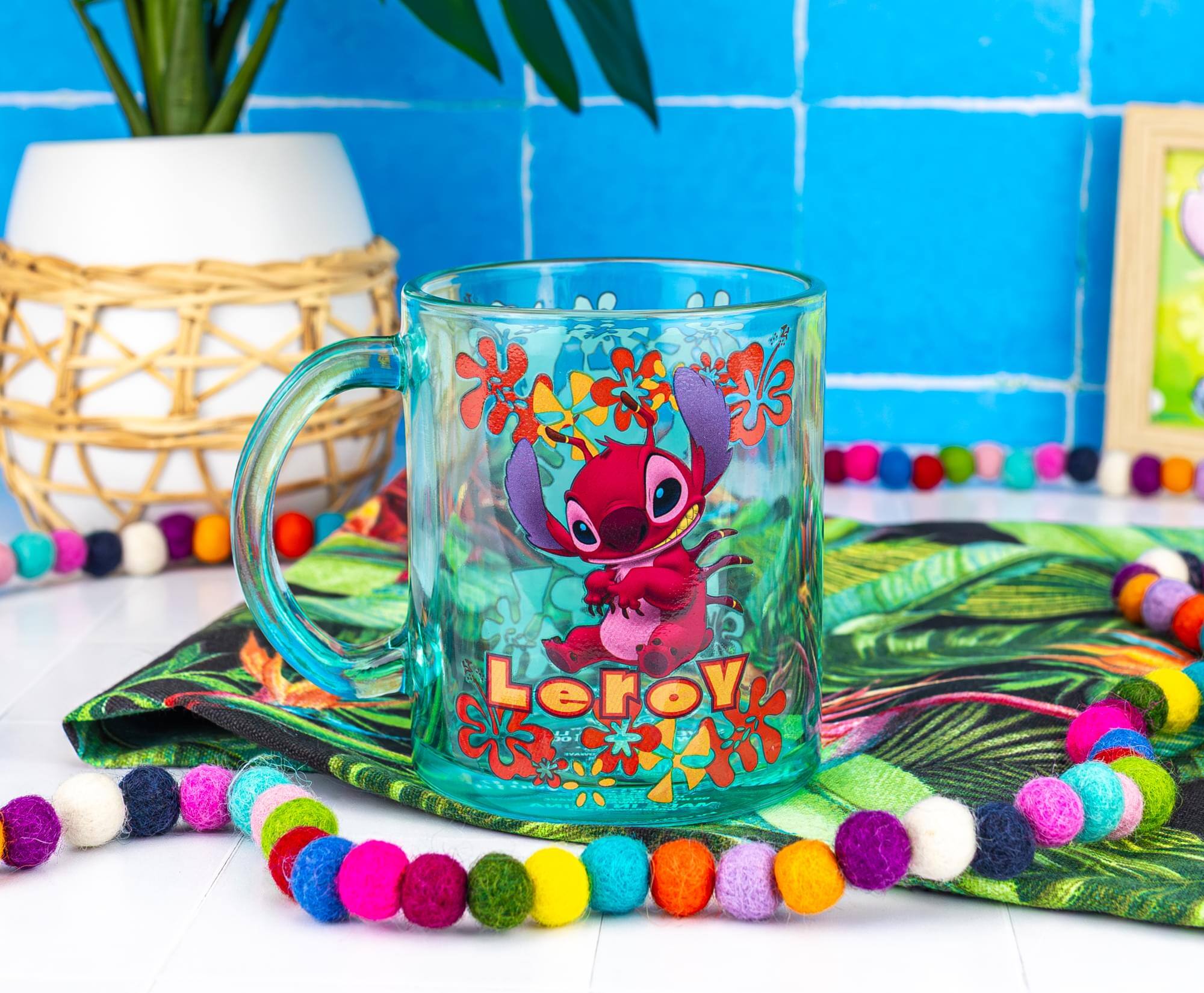 Alt View 4. Disney - Disney Lilo & Stitch Leroy Glass Mug | Holds 18 Ounces - Multi-Colored.