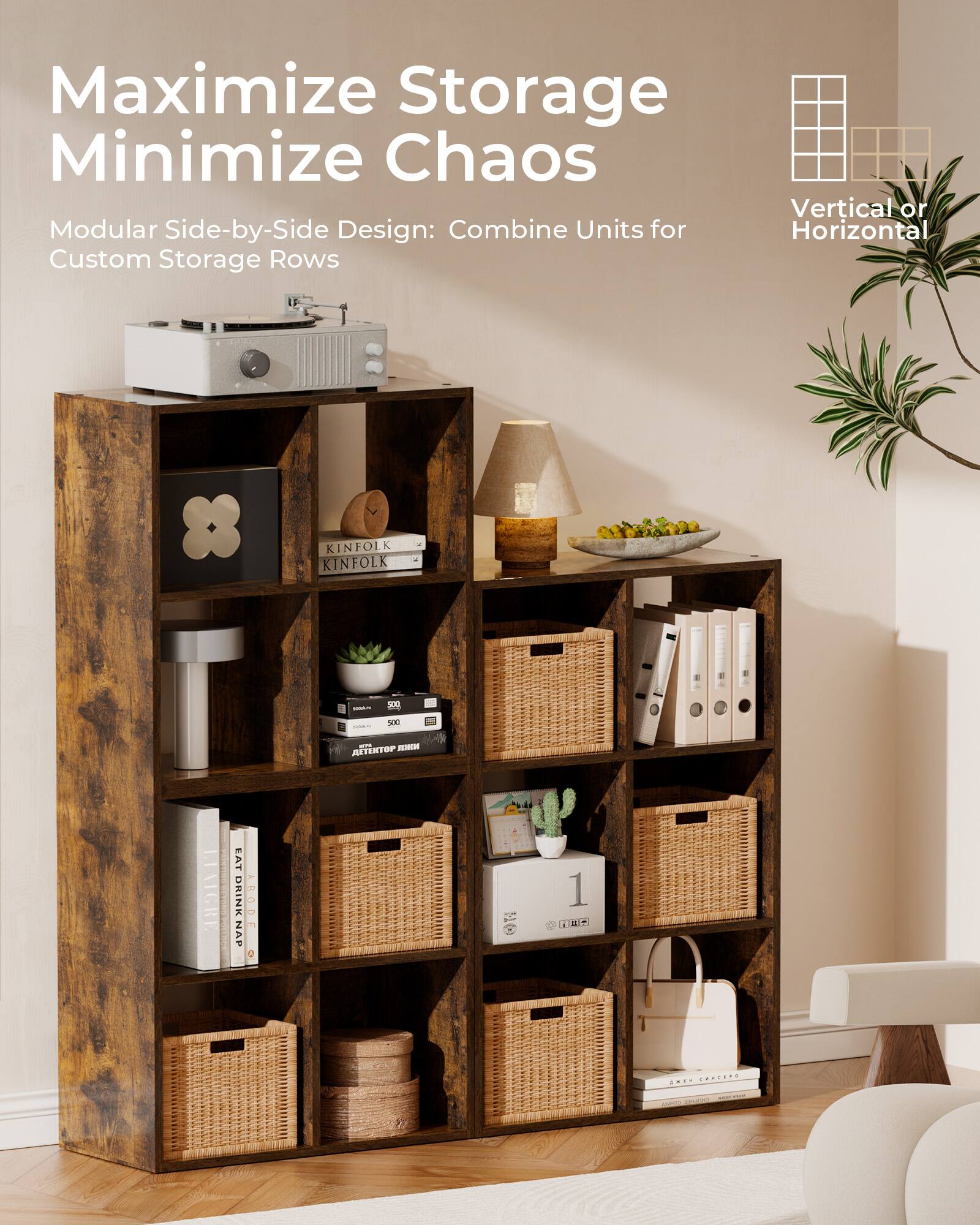 Maximize Storage  
Minimize Chaos  

Modular Side-by-Side Design: Combine Units for Custom Storage Rows  

Vertical or Horizontal