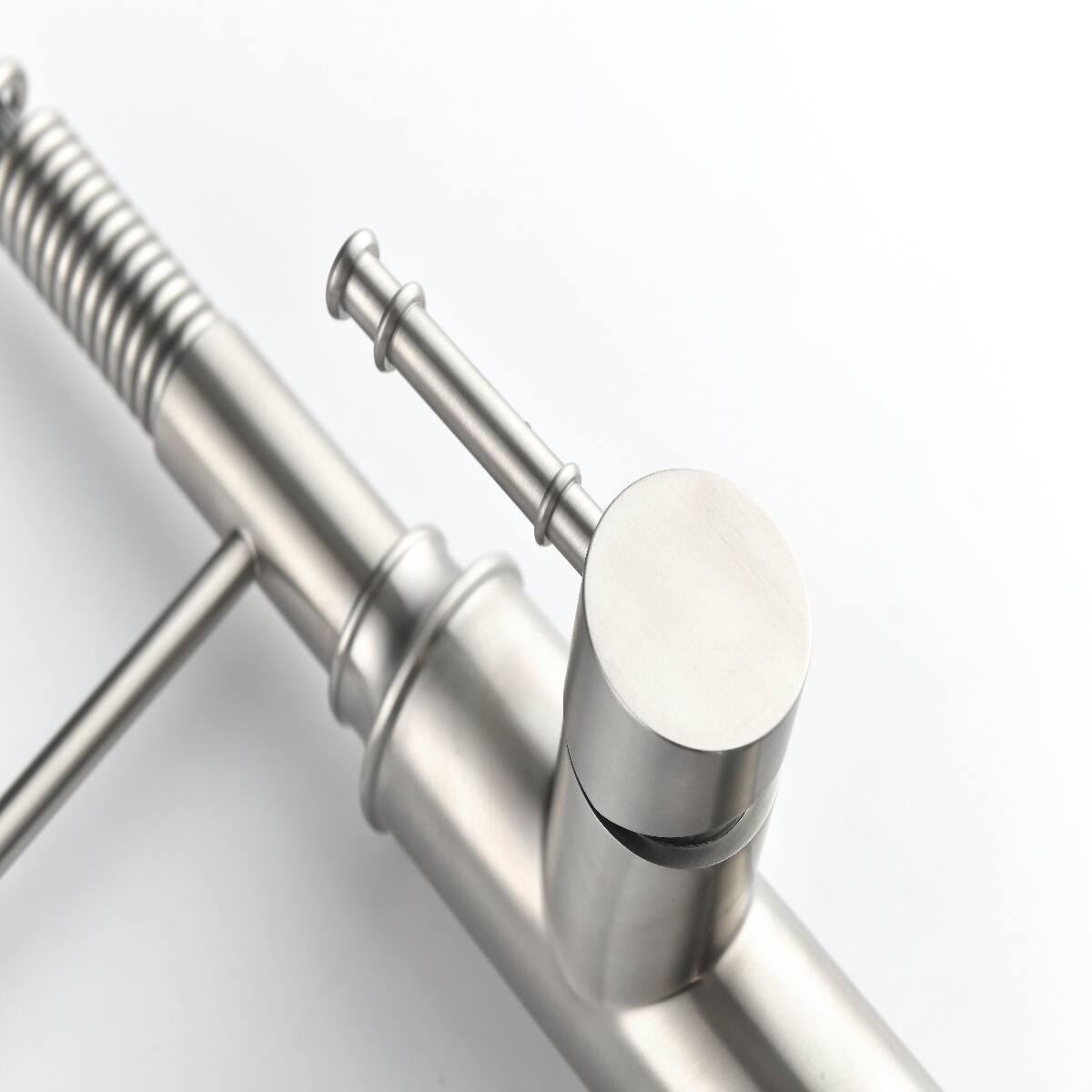 Alt View 4. Ropilly - Ropilly Brushed Nickel Single Handle Pull Down Kitchen Faucet with Spring Design and Spot Resistant Stainless Finish - Brushed Nickel.