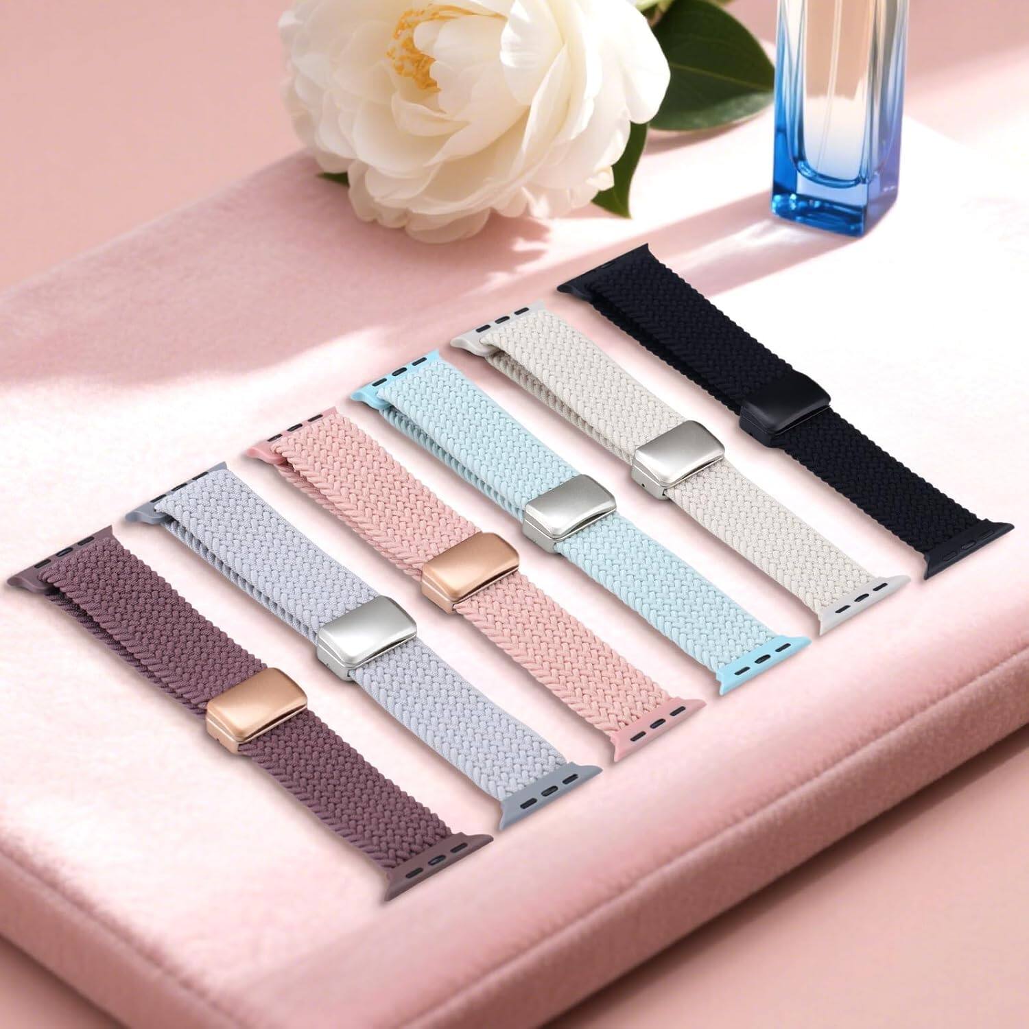Alt View 3. Core Tech - Braided Stretchy Magnetic Watch Band for Apple Watch 38/40/41/42mm - Clay.