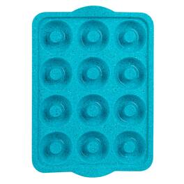 Trudeau - Structure Silicone 12 Cavity Decorated Donut Pan, Tropical Granite - Blue