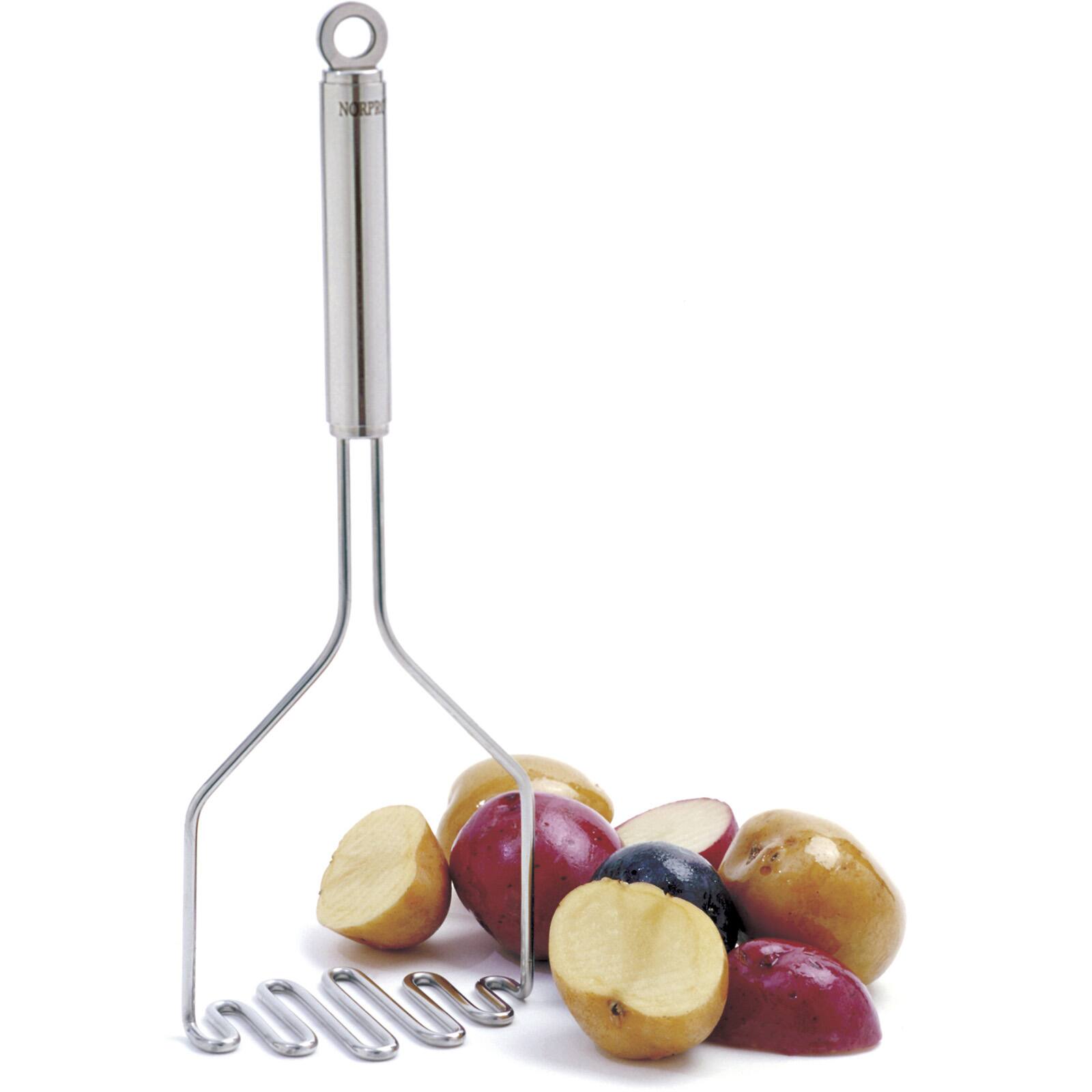Alt View 5. Norpro - Krona Potato Masher - Stainless Steel, Heavy Duty - Silver.